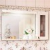Зеркало для ванной Кантри 115 Бежевый дуб прованс со шкафчиком Бриклаер