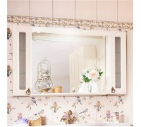 Зеркало для ванной Кантри 125 Бежевый дуб прованс с двумя шкафчиками Бриклаер