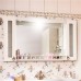 Зеркало для ванной Кантри 125 Бежевый дуб прованс с двумя шкафчиками и балюстрадой Бриклаер