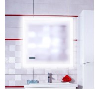 Зеркало для ванной Вега/Мальта 75  с подсветкой и часами, включение на взмах руки Бриклаер