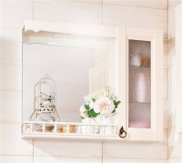 Зеркало для ванной со шкафчиком и балюстрадой Кантри 75 Бежевый дуб прованс Бриклаер