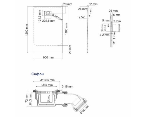 Elbe 74T07 Душевой поддон Elbe 74T07 Душевой поддон