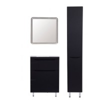 Style Line Комплект мебели Бергамо мини 60 напольная Люкс Plus черный антискрейч