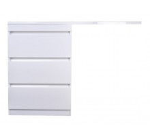 Style Line Тумба с раковиной Даллас 130 L (3 ящ.) Люкс Plus белая