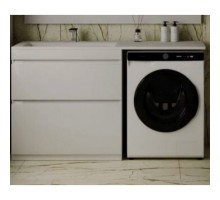 Style Line Тумба с раковиной под стиральную машину Даллас 150 3 ящика Люкс Plus напольная белая L