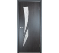 Дверь Верда Тип С-02 ламинированное Остекление Сатинато c фьюзингом Венге 2