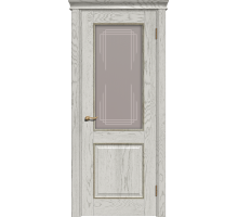 Дверь Верда Прайм шпон Остекление Бронзовое с гравировкой Тон капучино