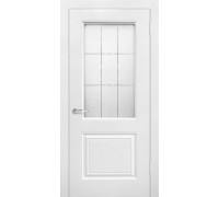 Дверь Верда Роял 2 эмаль Стекло Сатинато с гравировкой Белый