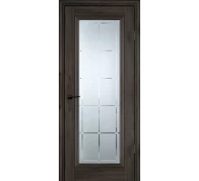 Дверь Profilo Porte PSC-35 Classic nanotex дуб темный ДО стекло сатинат худ.гравировка