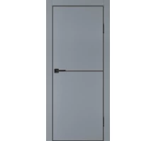 Дверь Profilo Porte P-19 NEW PET серый матовый  черный молдинг РЕТ ABS черная кромка с 4-х ст. врезка