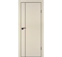 Дверь Profilo Porte P-21 NEW PET бежевый матовый  черный молдинг РЕТ ABS черная кромка с 4-х ст.