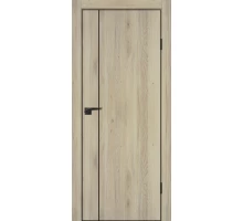 Дверь Profilo Porte P-21 NEW nanotex дуб молочный  черный молдингABS черная кромка с 4-х ст.