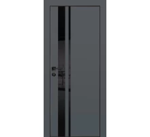 Дверь Profilo Porte PX-16 PET графит матовый  черный лакоб.врезка под петли AGB и замок черн.кр. с 4-х ст