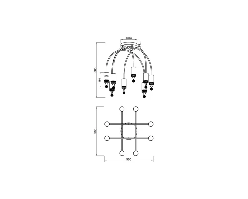 Потолочная люстра Vele Luce Pioggia VL4283L08 Потолочная люстра Vele Luce Pioggia VL4283L08