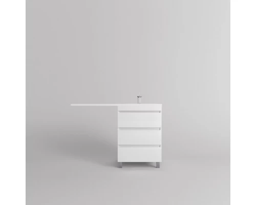 Style Line Тумба с раковиной Даллас ЛЕОН 120 R Люкс PLUS белая, 3 ящика Style Line Тумба с раковиной Даллас ЛЕОН 120 R Люкс PLUS белая, 3 ящика
