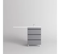 Style Line Тумба с раковиной Даллас ЛЕОН 120 R Люкс PLUS серая, 3 ящика